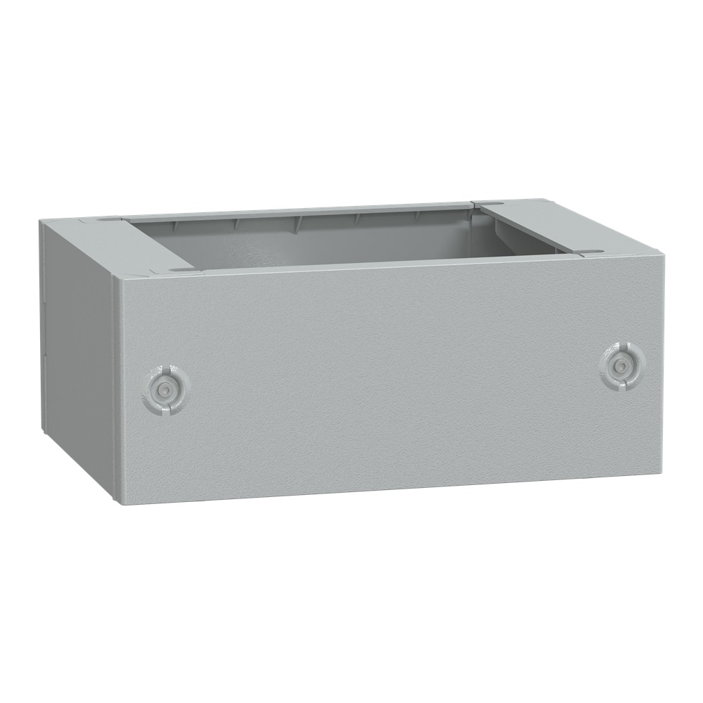 Zoccolo in poliestere tipo ZA per PLA/PLAT H200xL500xP420 RAL 7035