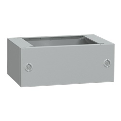 Zoccolo in poliestere tipo ZA per PLA/PLAT H200xL500xP420 RAL 7035