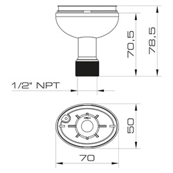 ELYPS MB 1/2 NPTF POLE BASE GY