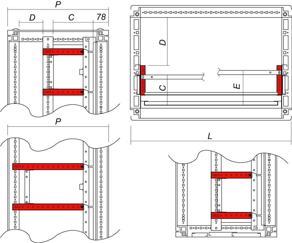 SUPPORTI ORIZZ.PROF.445 (2PZ.)