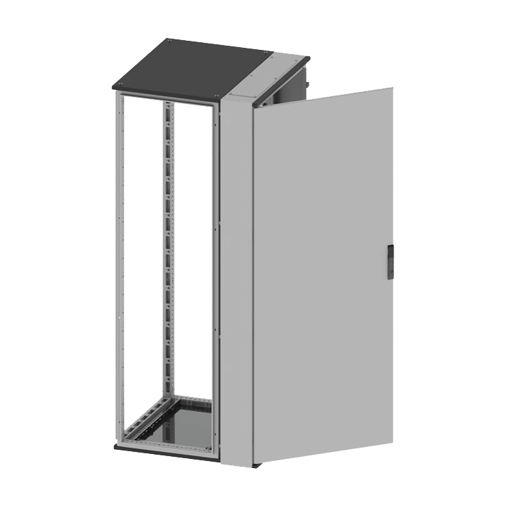 Vano cavi in lamiera acciaio verniciata grigio RAL 7035, apertura laterale, IP55, accessori fissaggio, per impianti elettrici industriali e civili