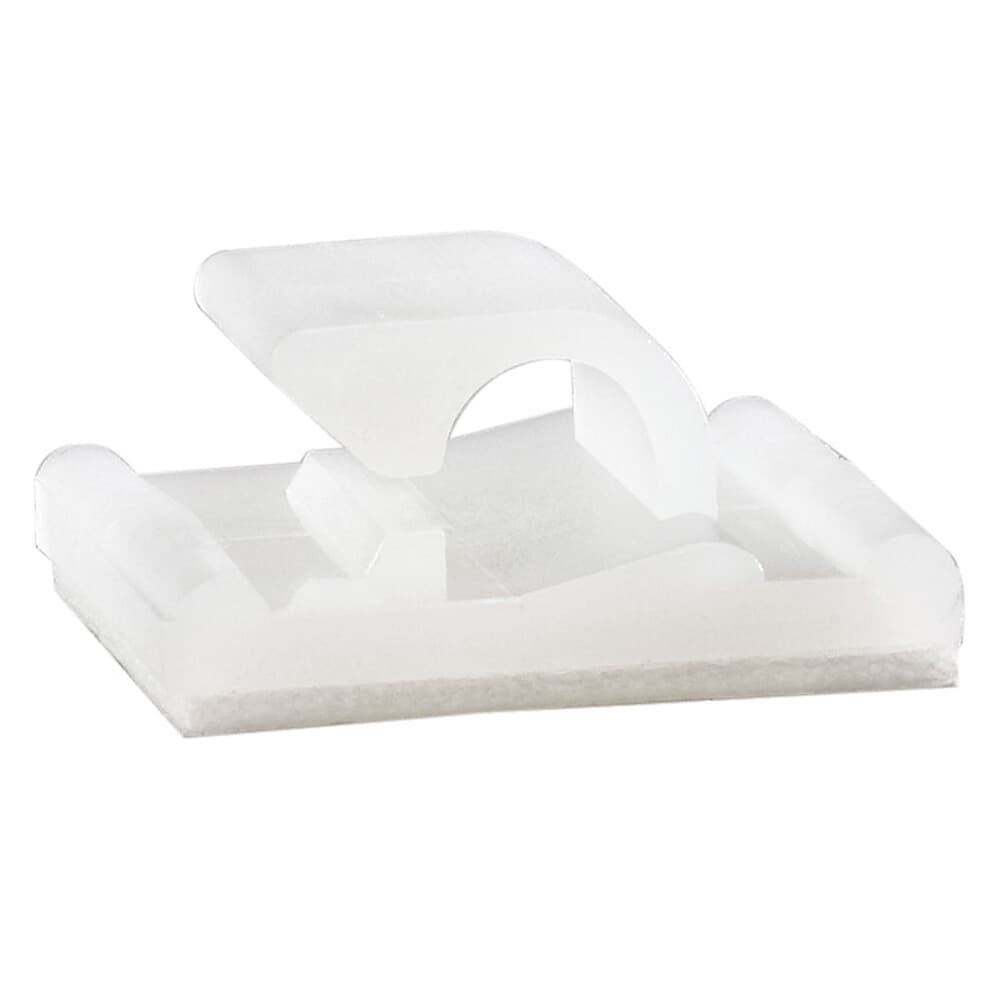 Clip fissaggio cavi rotondi PA6,6 25,4x25,4mm diametro 7,1mm adesiva per impianti elettrici