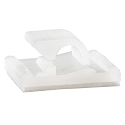 Clip fissaggio cavi rotondi PA6,6 25,4x25,4mm diametro 7,1mm adesiva per impianti elettrici