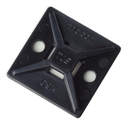 Base adesiva 4 vie nylon PA6.6 nero resistente UV per montaggi elettrici 25,4x25 mm