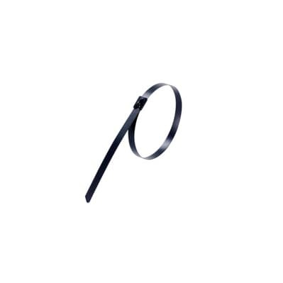 Fascetta in acciaio inox 316 rivestita nero 4,6x200mm resistenza 100lb uso interno esterno