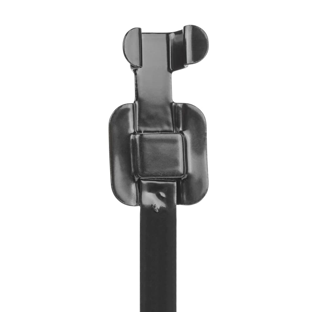 Fascetta riapribile acciaio inox 5x330mm rivestimento nero resistente UV e temperature fino 150°C