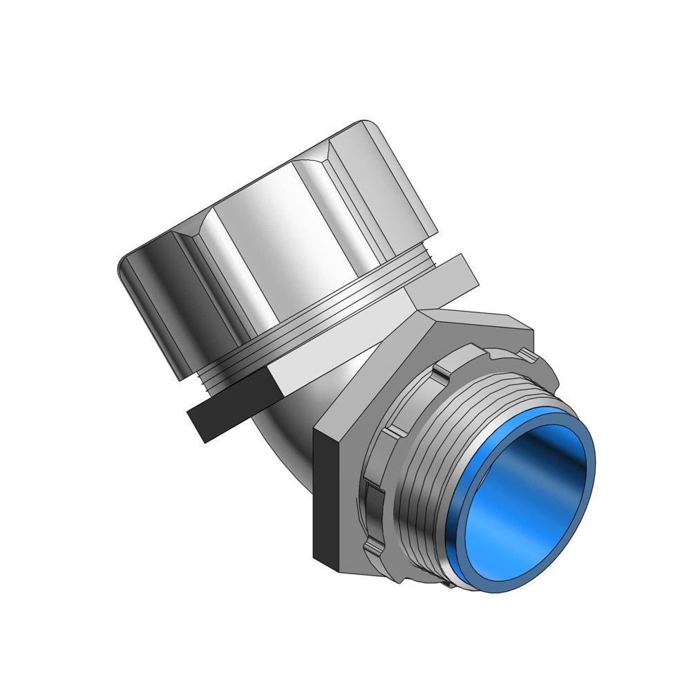 Connettore liquido isolato 45° acciaio zincato 1 NPT per impianti elettrici