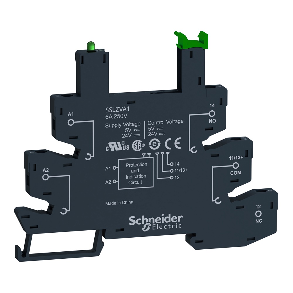 Base SSL - 6 A - 5/24 VDC - morsetto a vite - per relè SSL