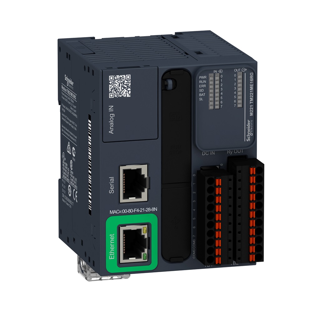 Controllore 8IN 8OUT relè Ethernet molla 24VDC M221