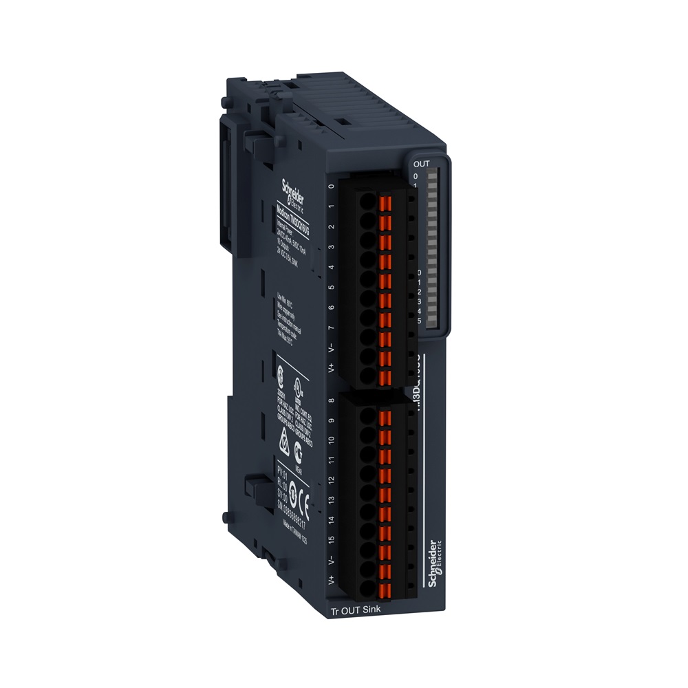 Modulo 16 uscite transistor NPN molla TM3