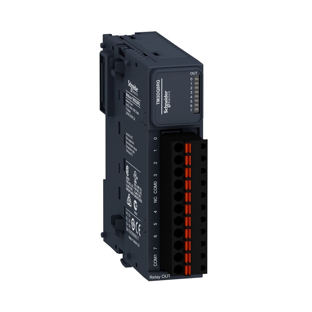 Modulo 8 uscite relè molla TM3
