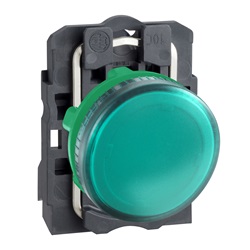 Lampada spia completa Ø22 - IP65 - verde - BASE BA 9S - 250V