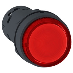 Pulsante luminoso- LED - ad aggancio - 1 NO - rosso - 24 V