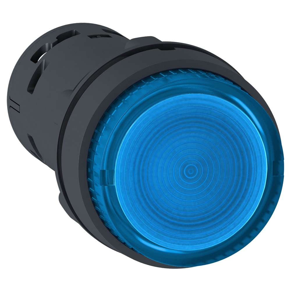 Pulsante luminoso - LED - ad impulso - 1 NO - blu - 24 V