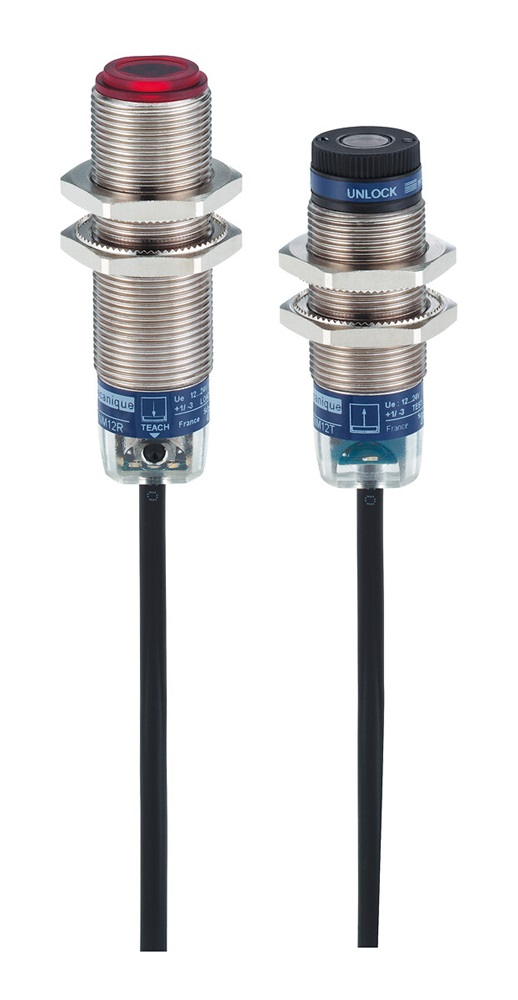 Sensore fotoelettrico laser M18 PNP precablato per automazione industriale