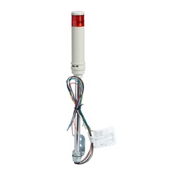 Harmony XVC, Colonna luminosa monoblocco precablata, plastica, rosso, Ø40, montaggio su tubo, luce fissa o lampeggiante, buzzer, IP23, 24 V AC/DC