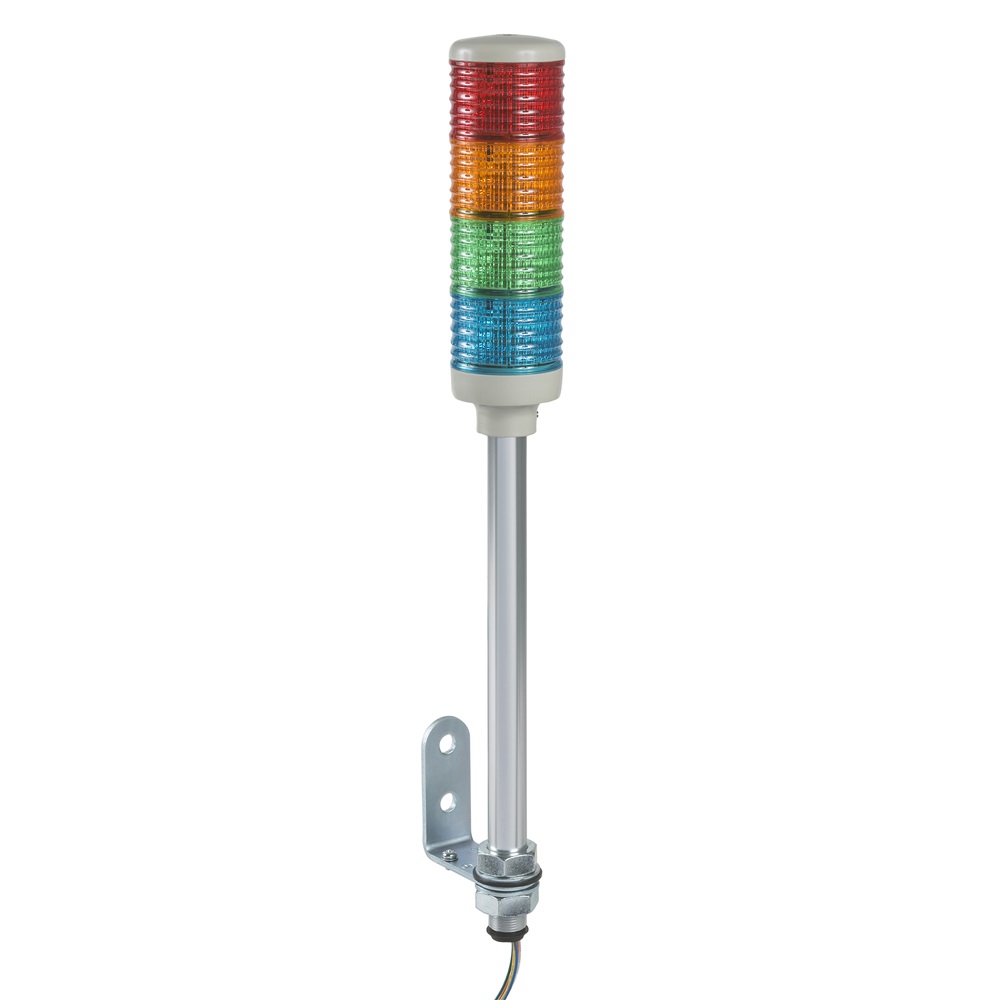 Harmony XVC, Colonna luminosa monoblocco precablata, plastica, rosso arancione verde blu, Ø60, montaggio su tubo, luce fissa, IP23, 24 V AC/DC