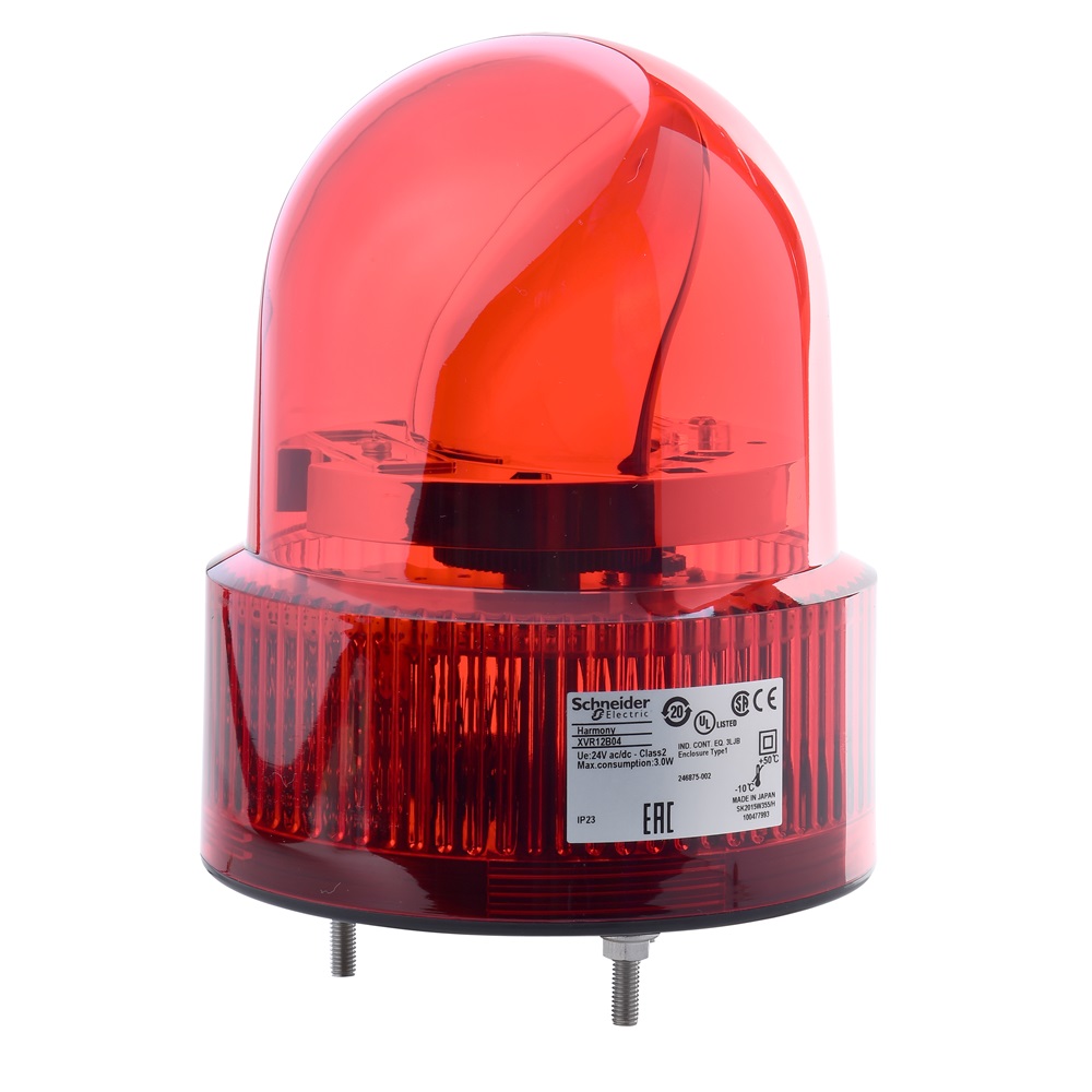 Dispositivo a luce rotante 120mm rosso 24 VAC/VDC