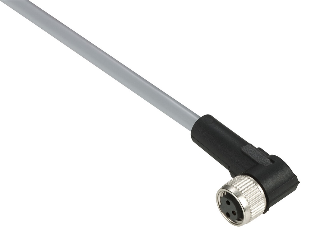 PVC FEMM M8 3 PIN 90G