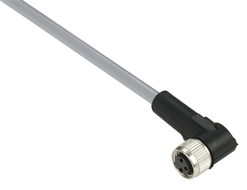 PVC FEMM M8 3 PIN 90G