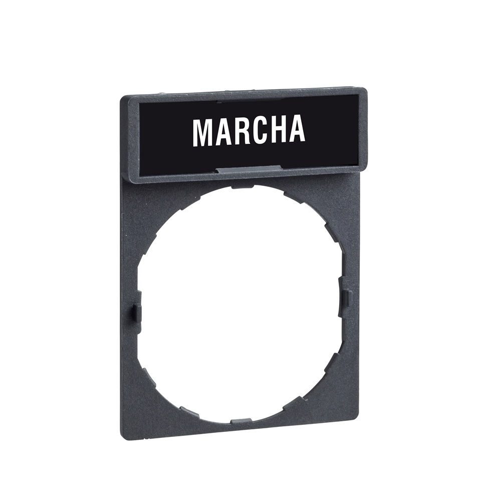 Porta etichetta 30 X 40mm - per unità Ø22 - con etichetta MARCIA