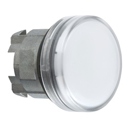 Testa lampada spia Ø22 gemme lisce bianche- per LED universale