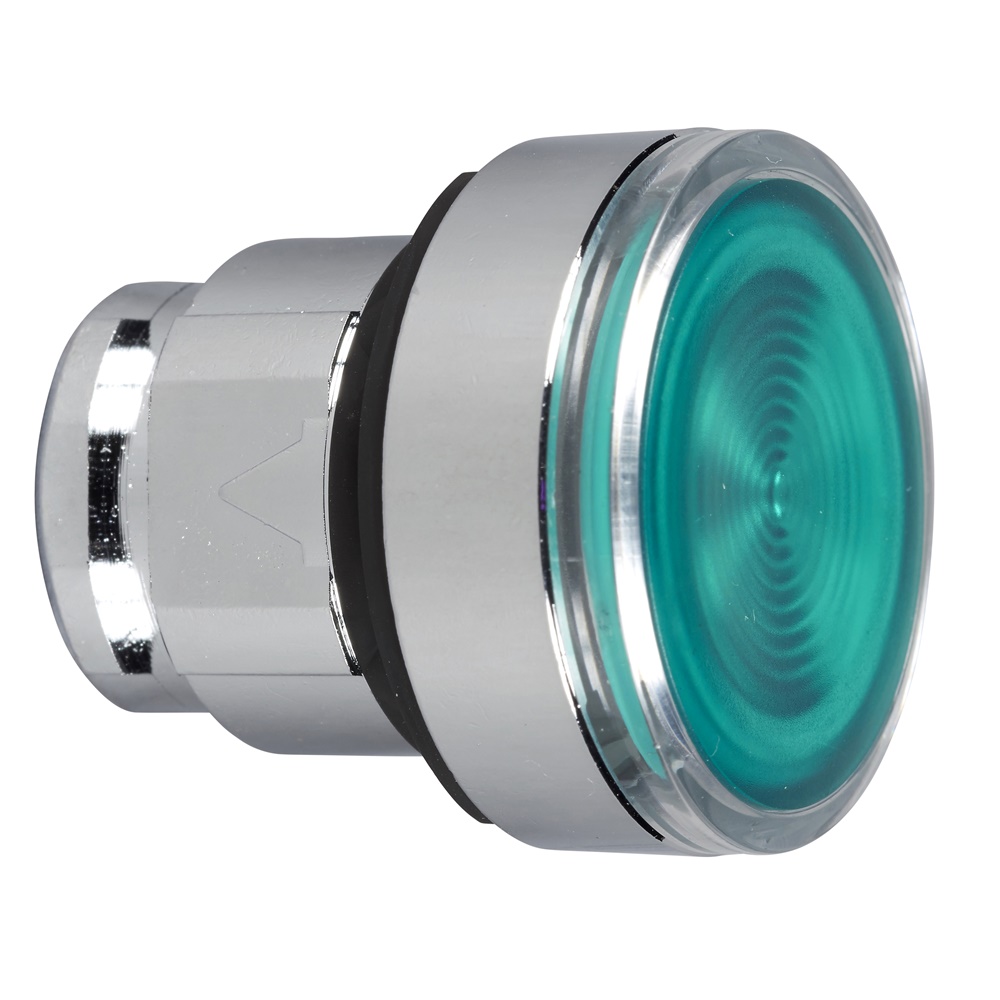 Testa pulsante luminoso Ø22 - verde- per LED universale