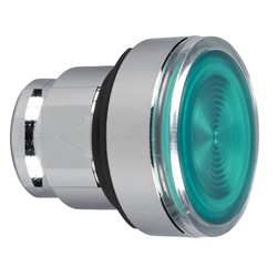 Testa pulsante luminoso Ø22 - verde- per LED universale