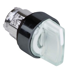 Testa selettore luminoso - 3 posiz. Ø22 - bianco- per LED universale