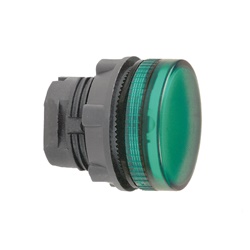 Testa lampada spia Ø22 - circolare - gemme striate verde- per LED universale