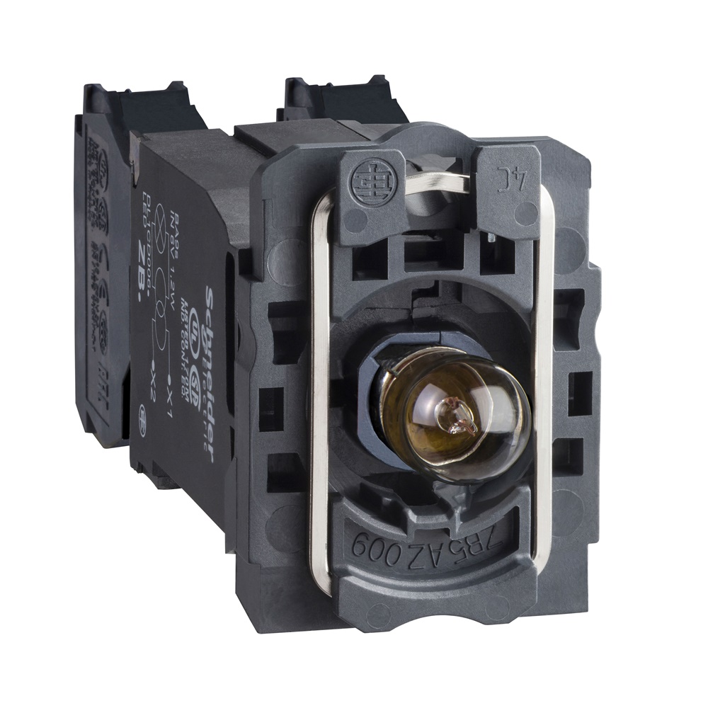 Corpo per pulsante luminoso Ø22 - lampadina BA 9S 1NO+1NC