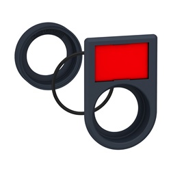 Kit filo pannello, plastica, per lampada spia e pulsante - portaetichetta 18×27