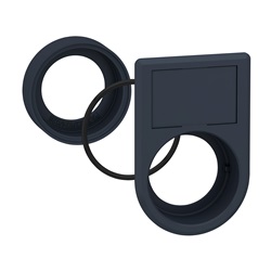 Kit filo pannello, plastica, per puls. luminoso e selettore-portaetichetta 18×27