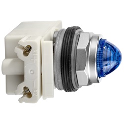 Lampada spia Ø30 - blu - LED alta luminosità BA 9S - 24V AC/DC - IP66