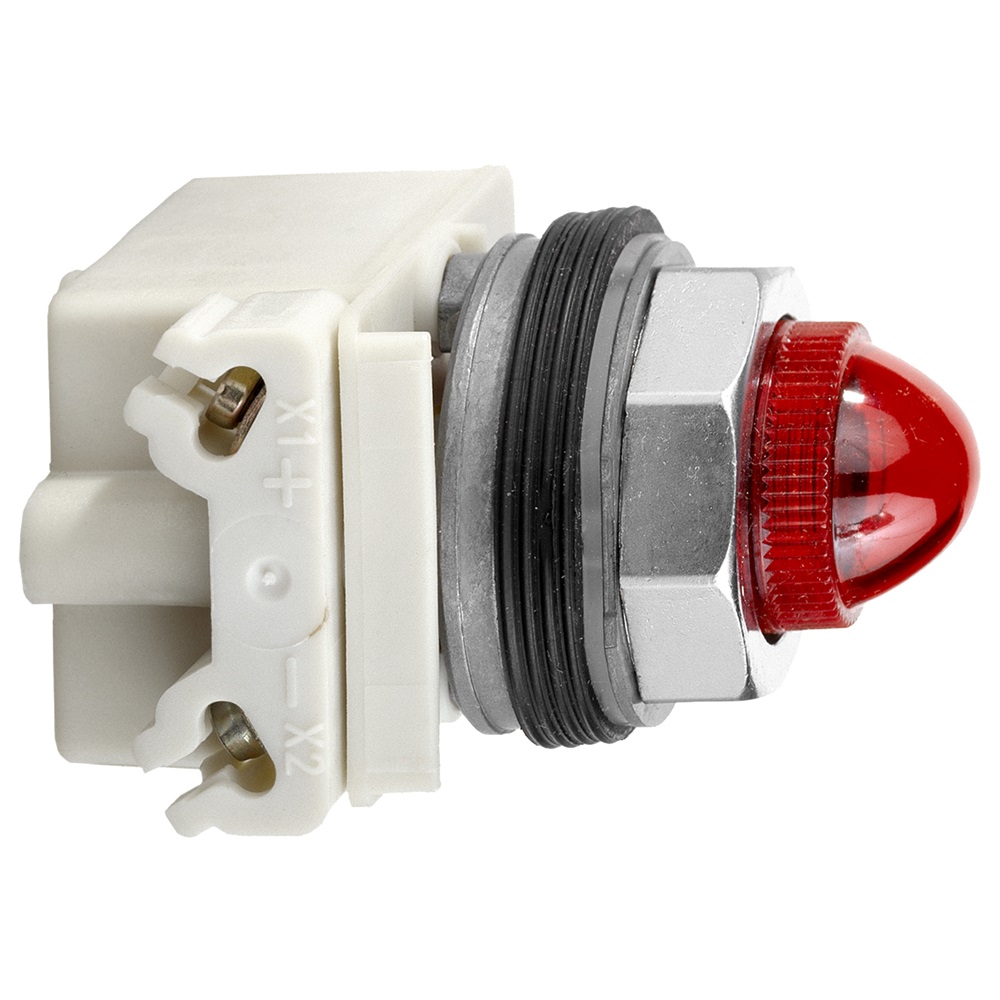 Lampada spia Ø30 - rossa - ad incandescenza BA 9S - 24V AC/DC - IP66