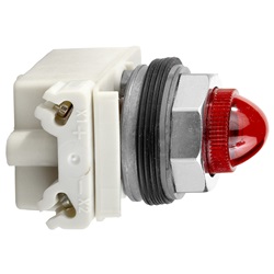 Lampada spia Ø30 - rossa - ad incandescenza BA 9S - 24V AC/DC - IP66