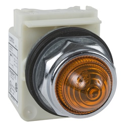Lampada spia Ø30 - ambra - LED ALTA LUM. BA 9S - 120V AC/DC - IP66