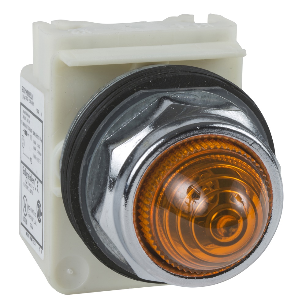 Lampada spia Ø30 - ambra - ad incandescenza BA 9S - 230 VAC - IP66