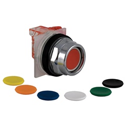 Pulsante in 7 colori Ø7 - sporgente con ritorno - 1NC/NO