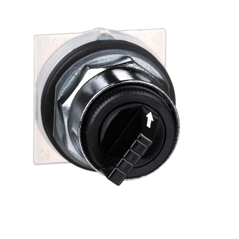 Interruttore selettore nero Ø30 - c/manopola - 2 pos.