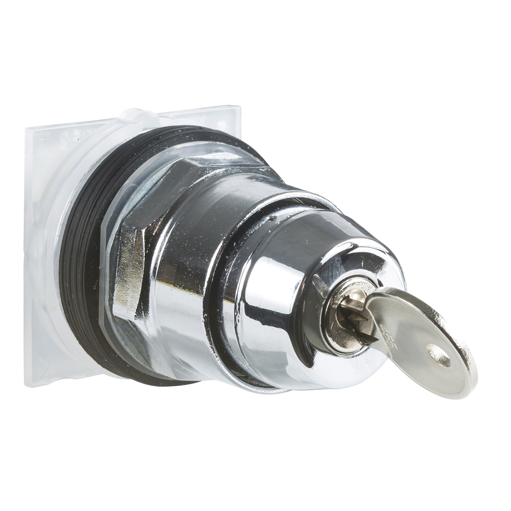 Interruttore selettore Ø30 - 2 pos - c/chiave - Ronis 455 estrazione lato SX