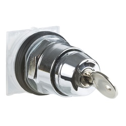 Interruttore selettore Ø30 - 2 pos - c/chiave - Ronis 455 estrazione lato SX