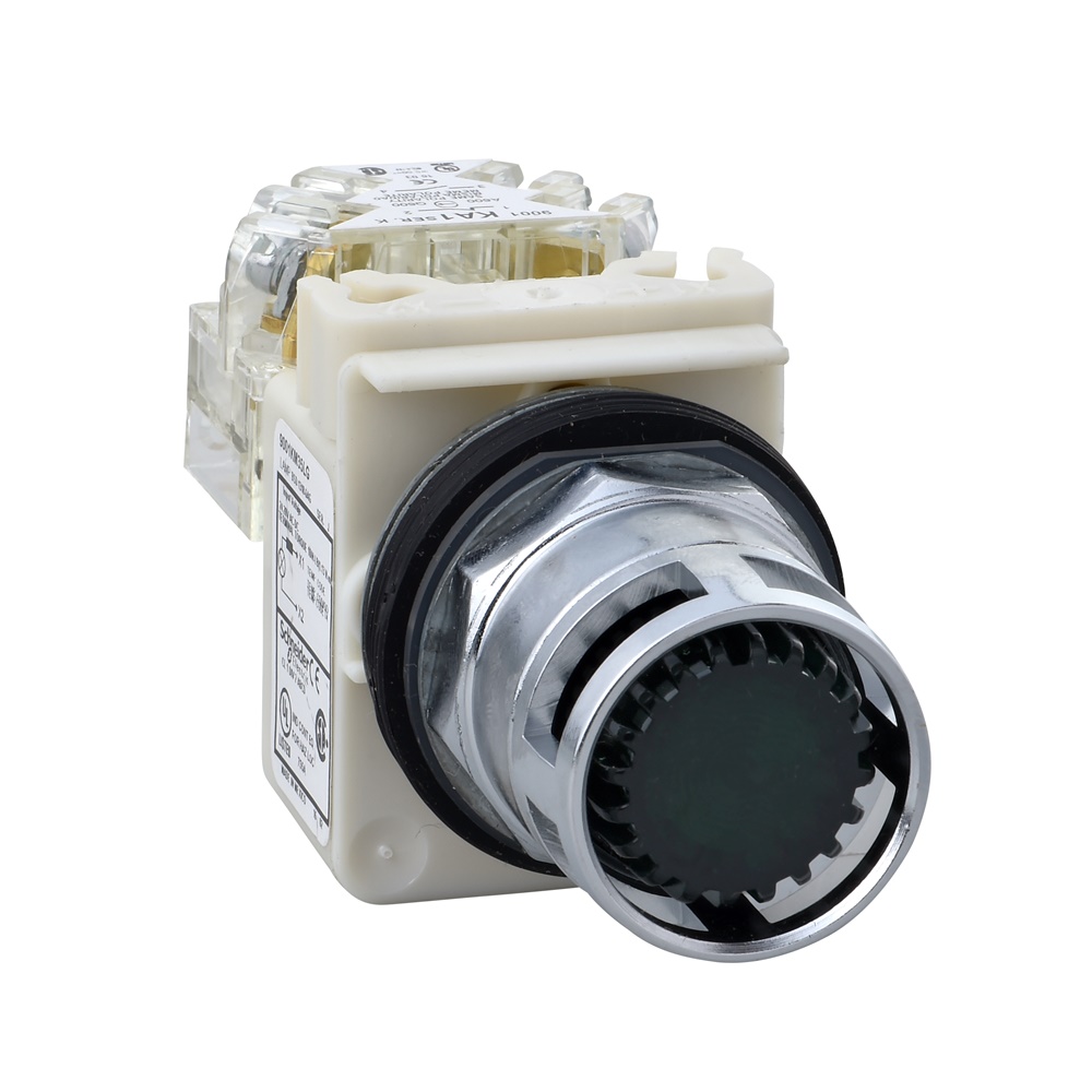Pulsante luminoso verde Ø30 - incassato con ritorno - 24V - 1 NC/NO