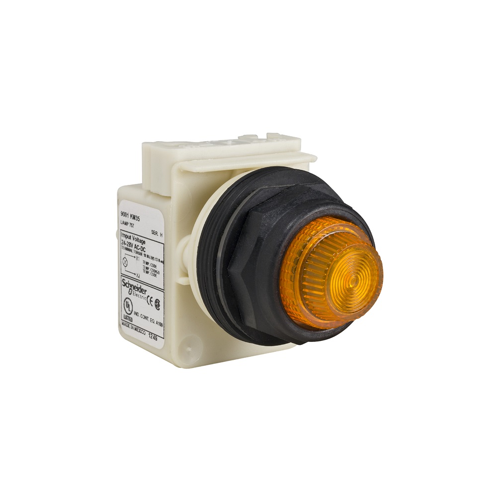 Lampada spia ambra 28V Ø30