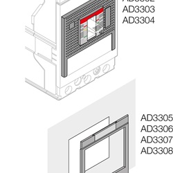 Placca lucida XT4 3 poli montaggio su piastra per applicazioni elettriche