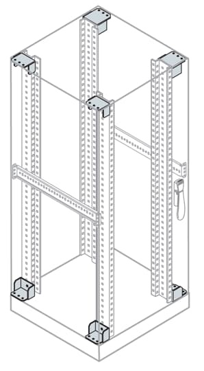 Staffe montaggio rack fisse 600 mm per quadri elettrici industriali