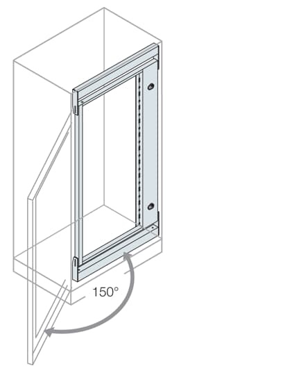 Telaio rack 38HE 2000x800mm apertura 150 gradi automazione industriale