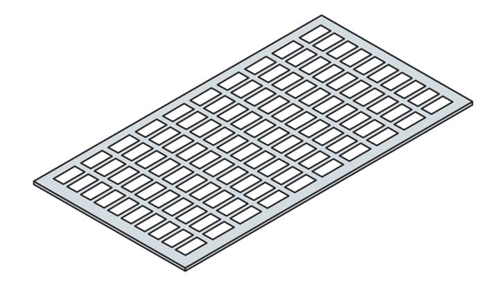 Portaetichette 29 moduli DIN 525mm per quadri elettrici