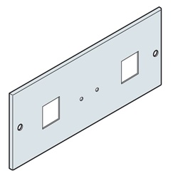 Pannello metallo 2 aperture 96x96mm 200x600mm per quadri elettrici