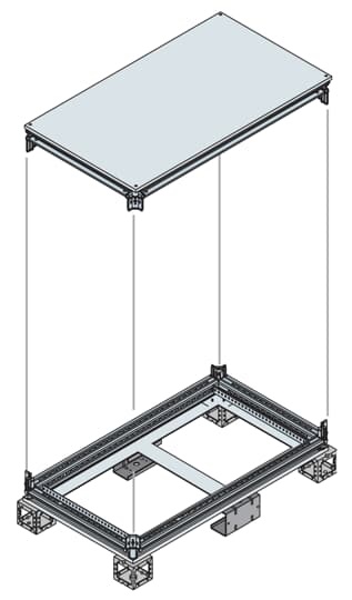 Base testata 1200x400 mm per installazione quadri industriali